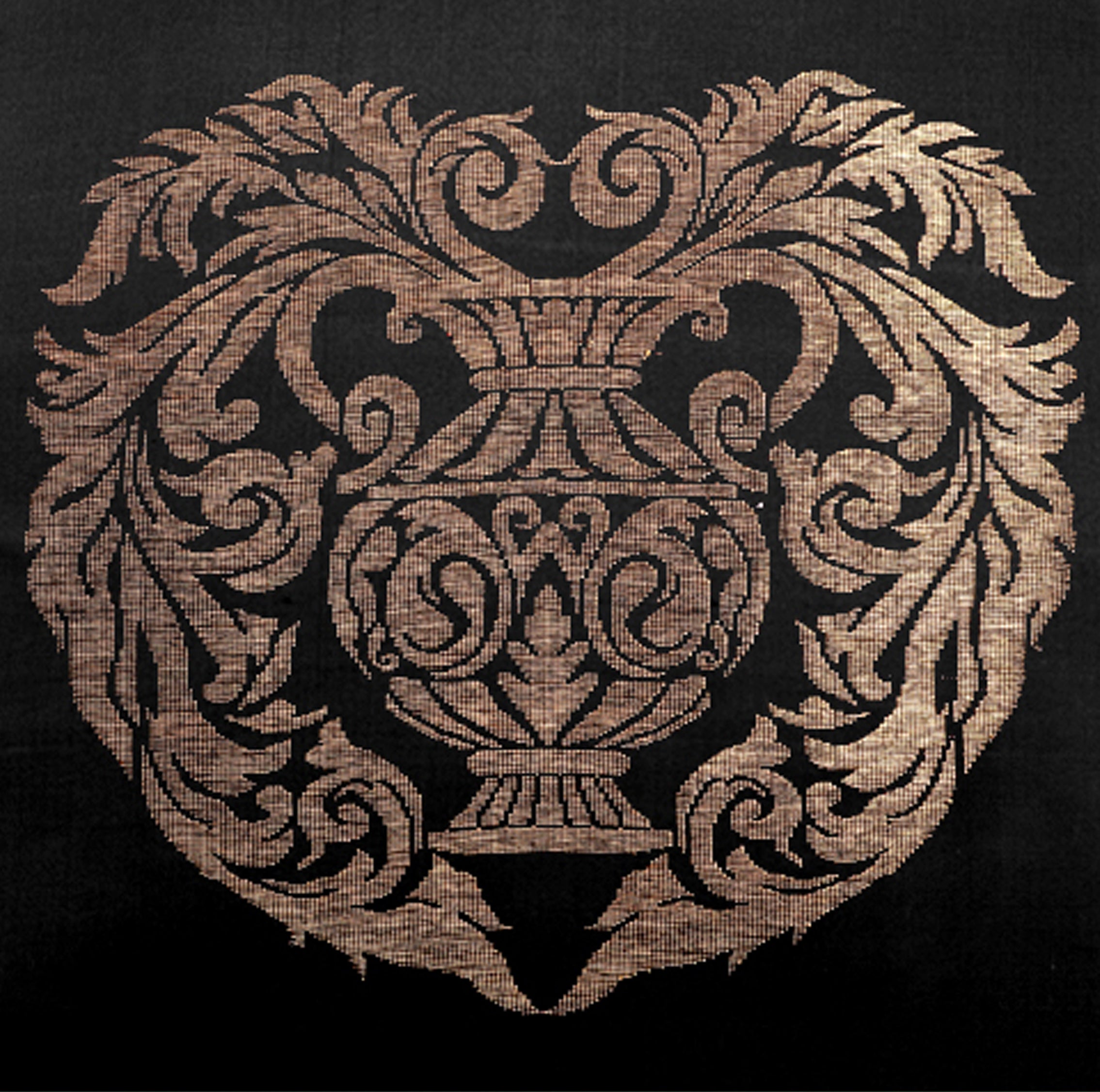 Black Pure Mulberry Silk Golden Zari Aquarious Zodiac Cushion Cover Golden Pillow cover