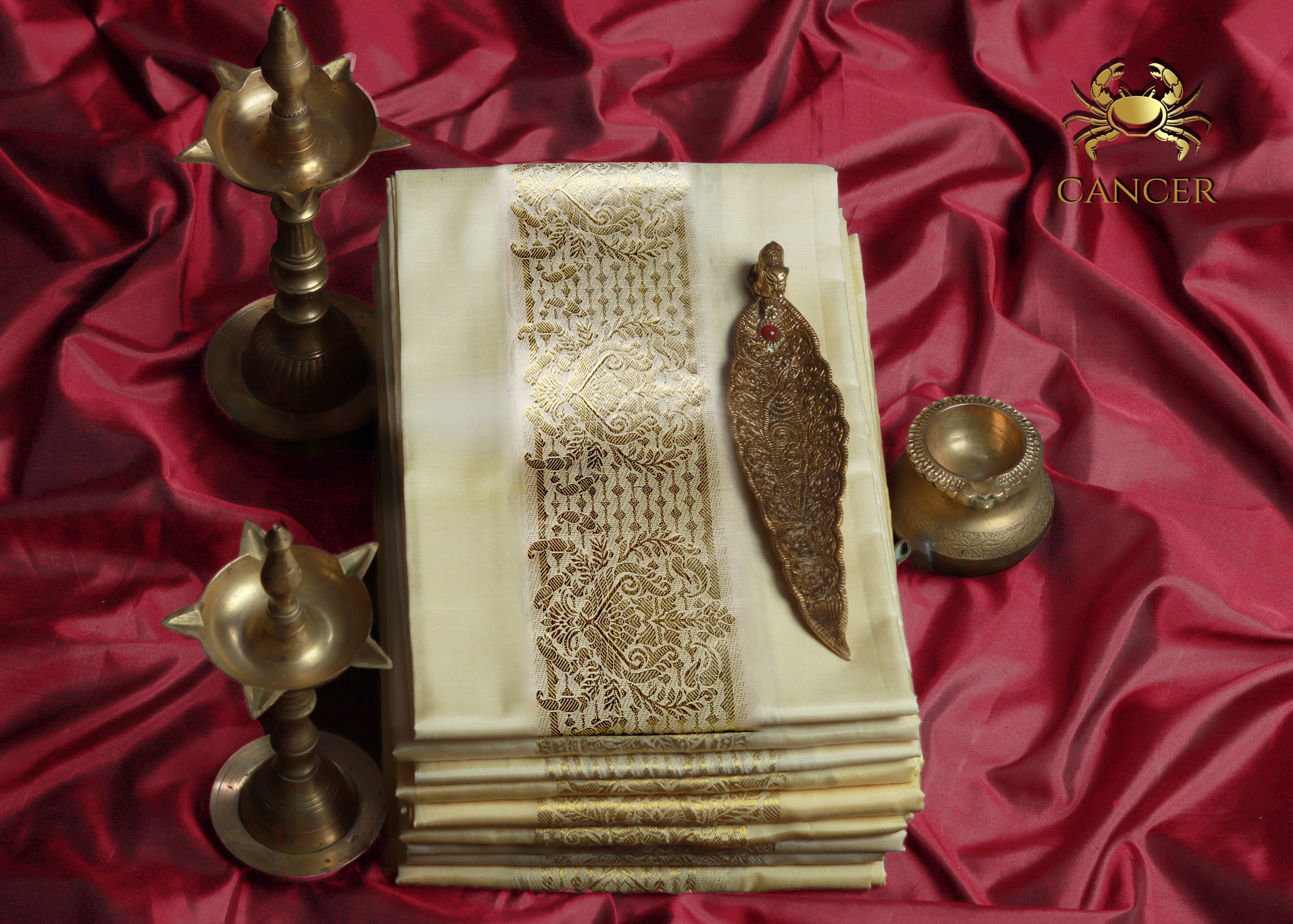 Cancer Zodiac Handloom Pure Mulberry Silk Dhoti white mundu vesti Temple Indian wedding dhoti Designer men's dhoti Wedding silk dhoti Men's ethnic Festival men Handwoven