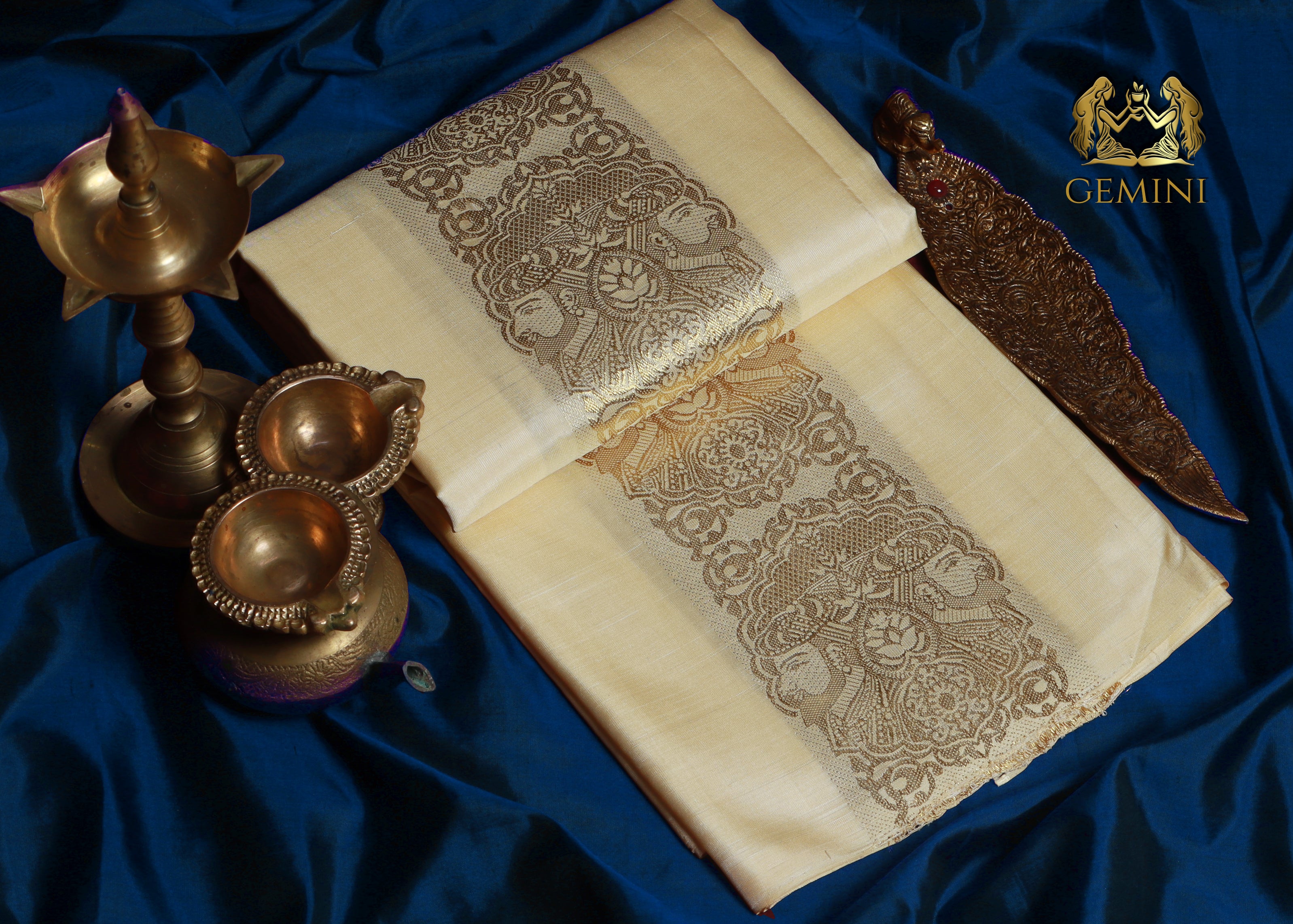 Gemini Zodiac Handloom Pure Mulberry Silk Dhoti white mundu vesti Temple Indian wedding dhoti Designer men's dhoti Wedding silk dhoti Men's ethnic Festival men Handwoven