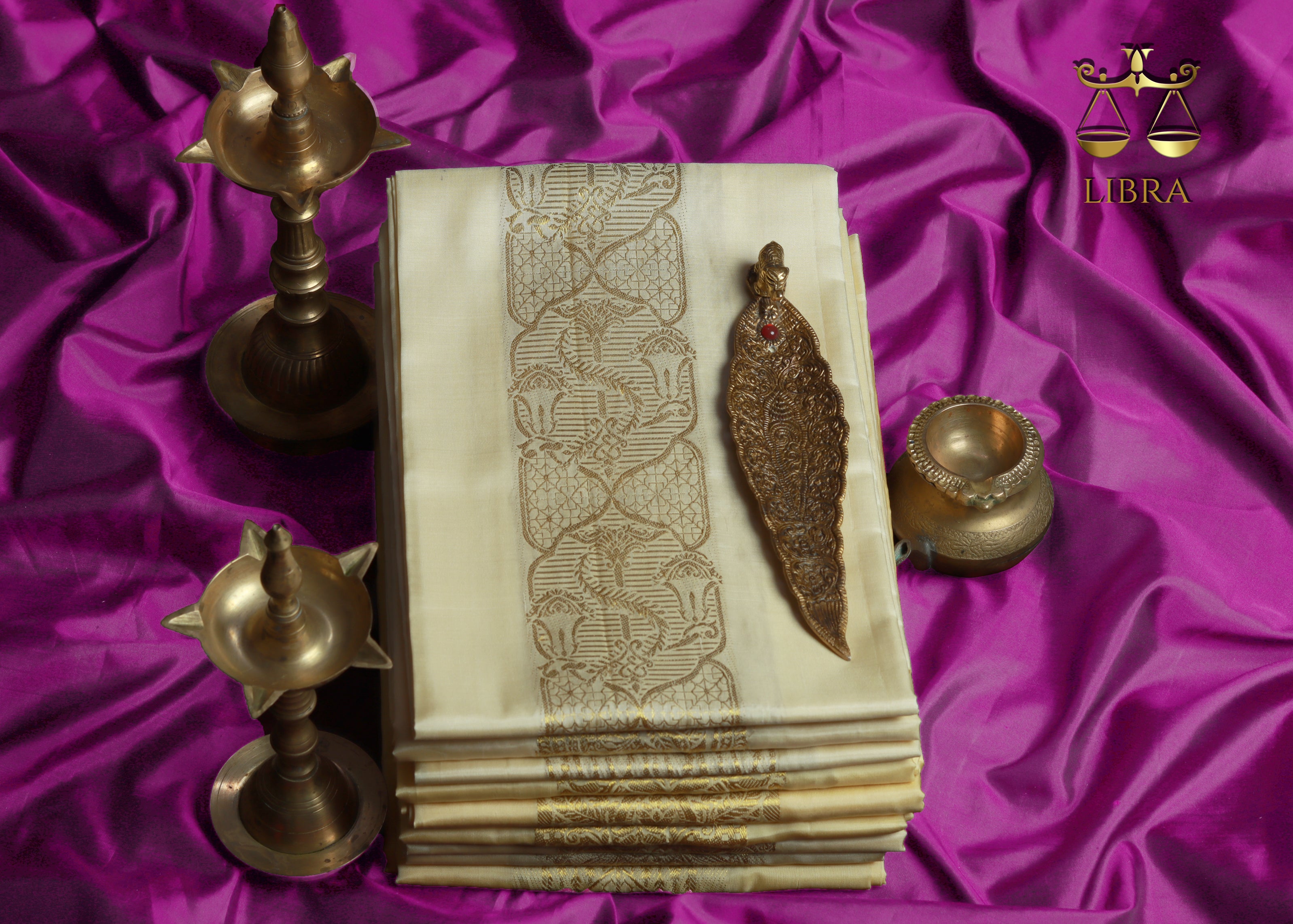 Libra Zodiac Handloom Pure Mulberry Silk Dhoti white mundu vesti Temple Indian wedding dhoti Designer men's dhoti Wedding silk dhoti Men's ethnic Festival men Handwoven