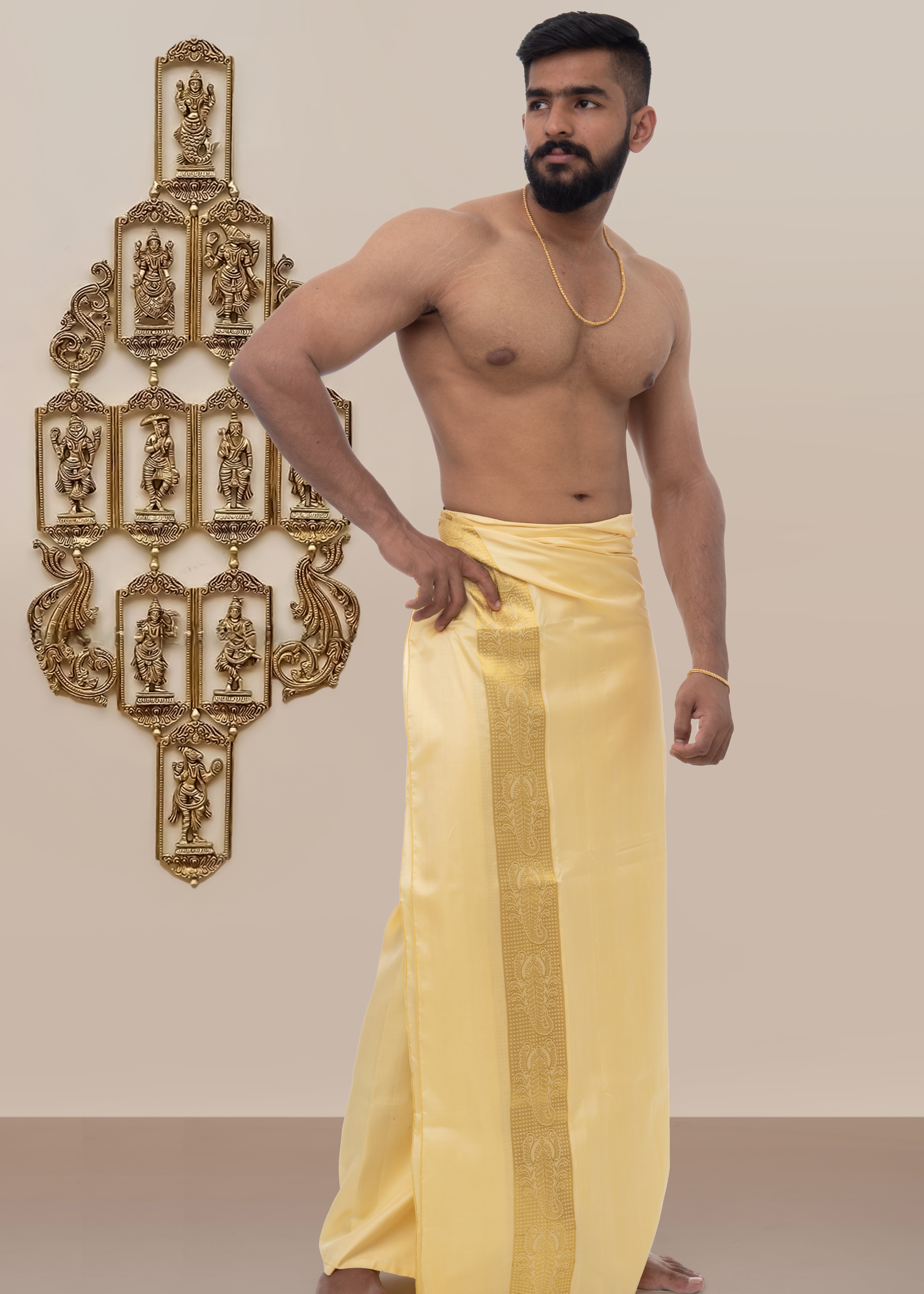 Scorpio Zodiac Handloom Silk Dhoti – Depth and Power, Handwoven in Zari