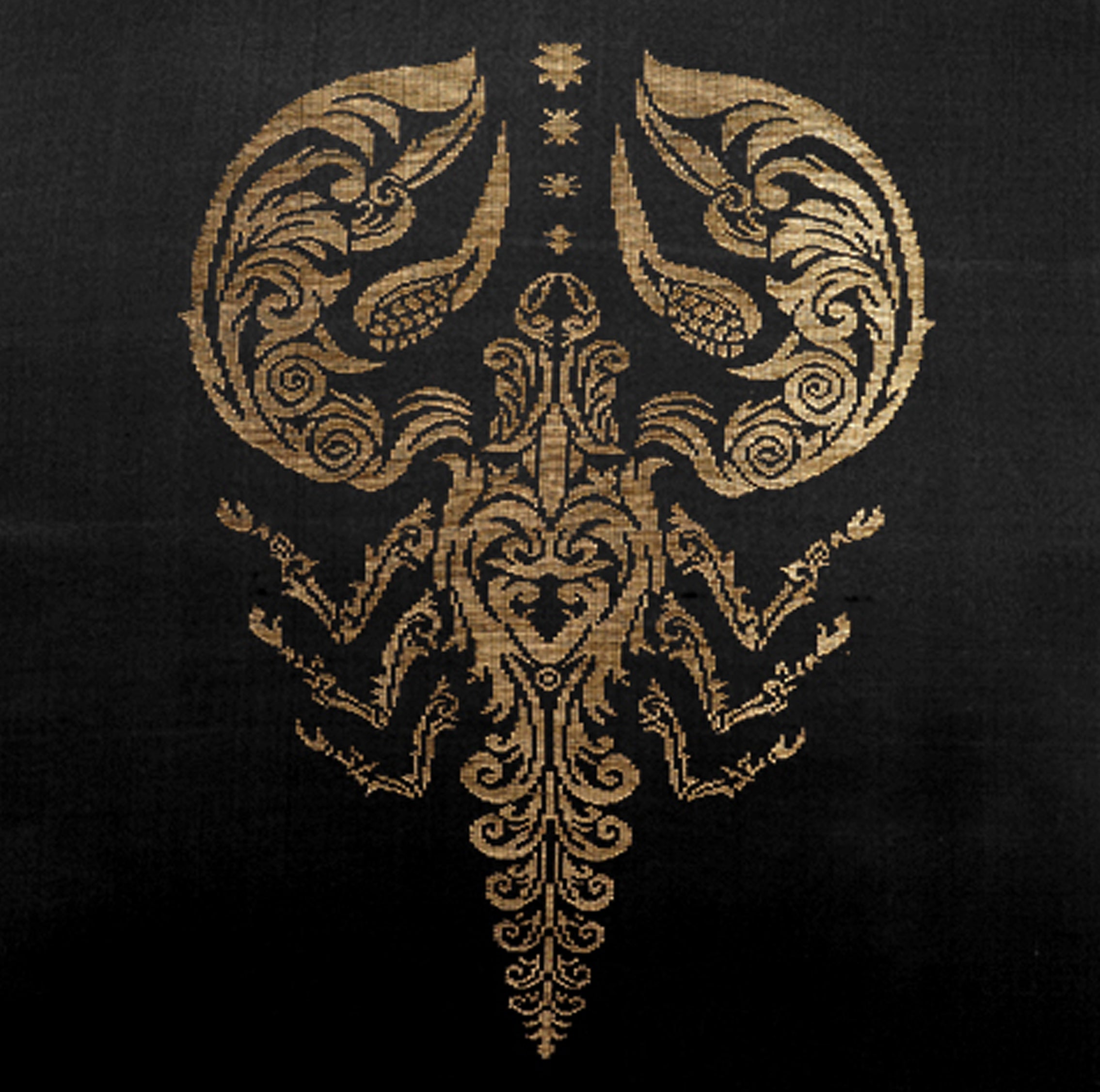 Black Pure Mulberry Silk Golden Zari Scorpio Zodiac Cushion Cover Golden Pillow cover closeup