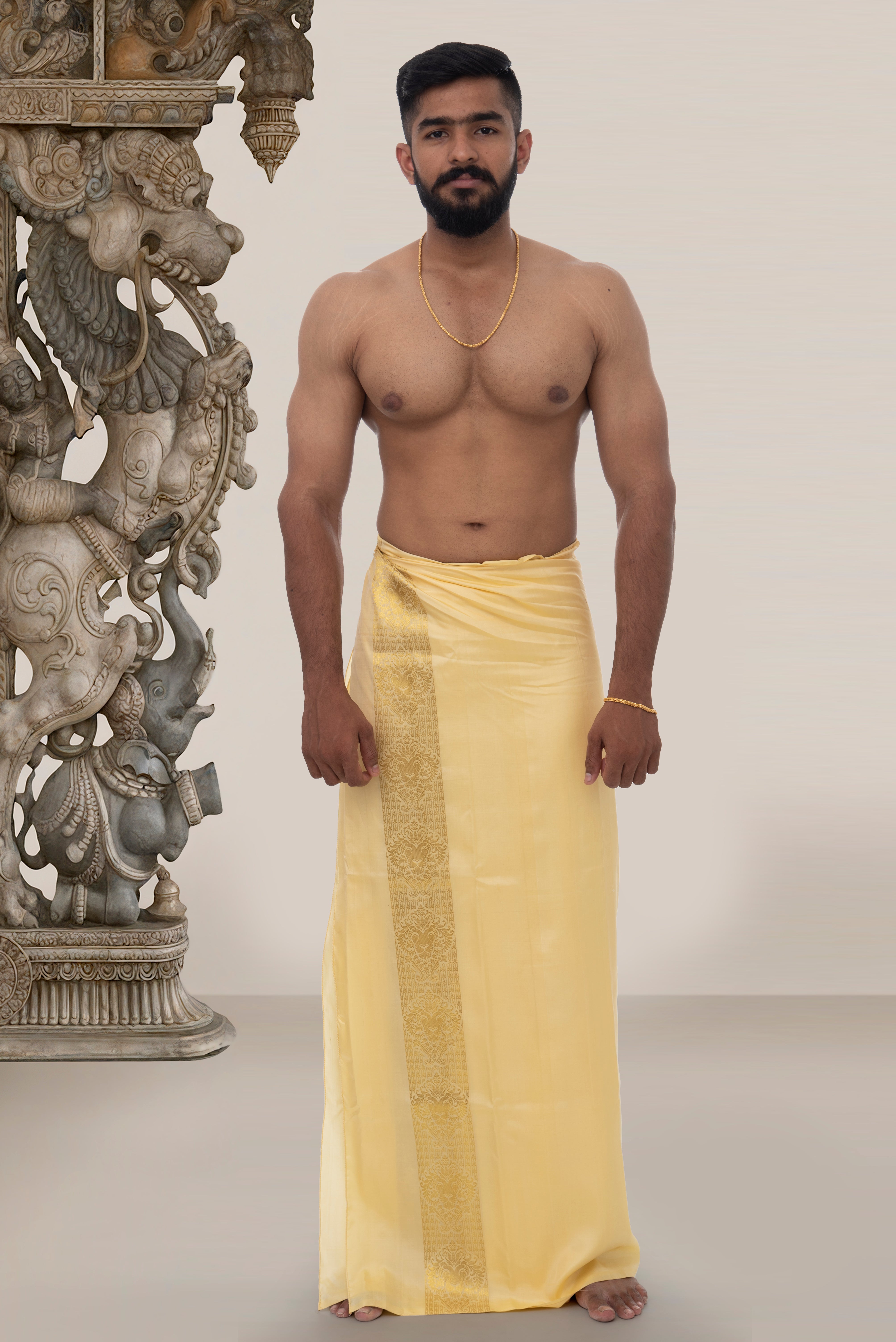 Leo Zodiac Handloom Pure Mulberry Silk Dhoti white mundu vesti Temple Indian wedding dhoti Designer men's dhoti Wedding silk dhoti Men's ethnic Festival men Handwoven