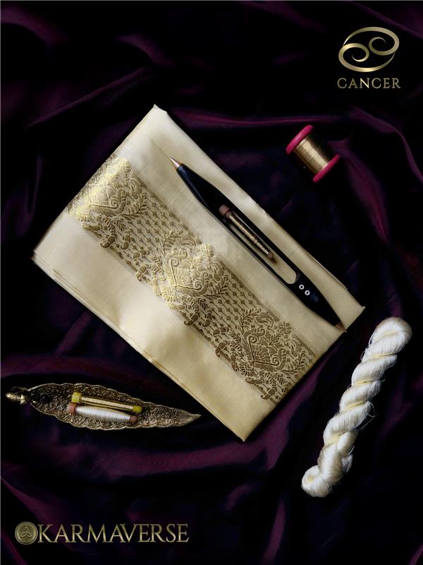 Cancer Zodiac Handloom Pure Mulberry Silk Dhoti white mundu vesti Temple Indian wedding dhoti Designer men's dhoti Wedding silk dhoti Men's ethnic Festival men Handwoven Mughal