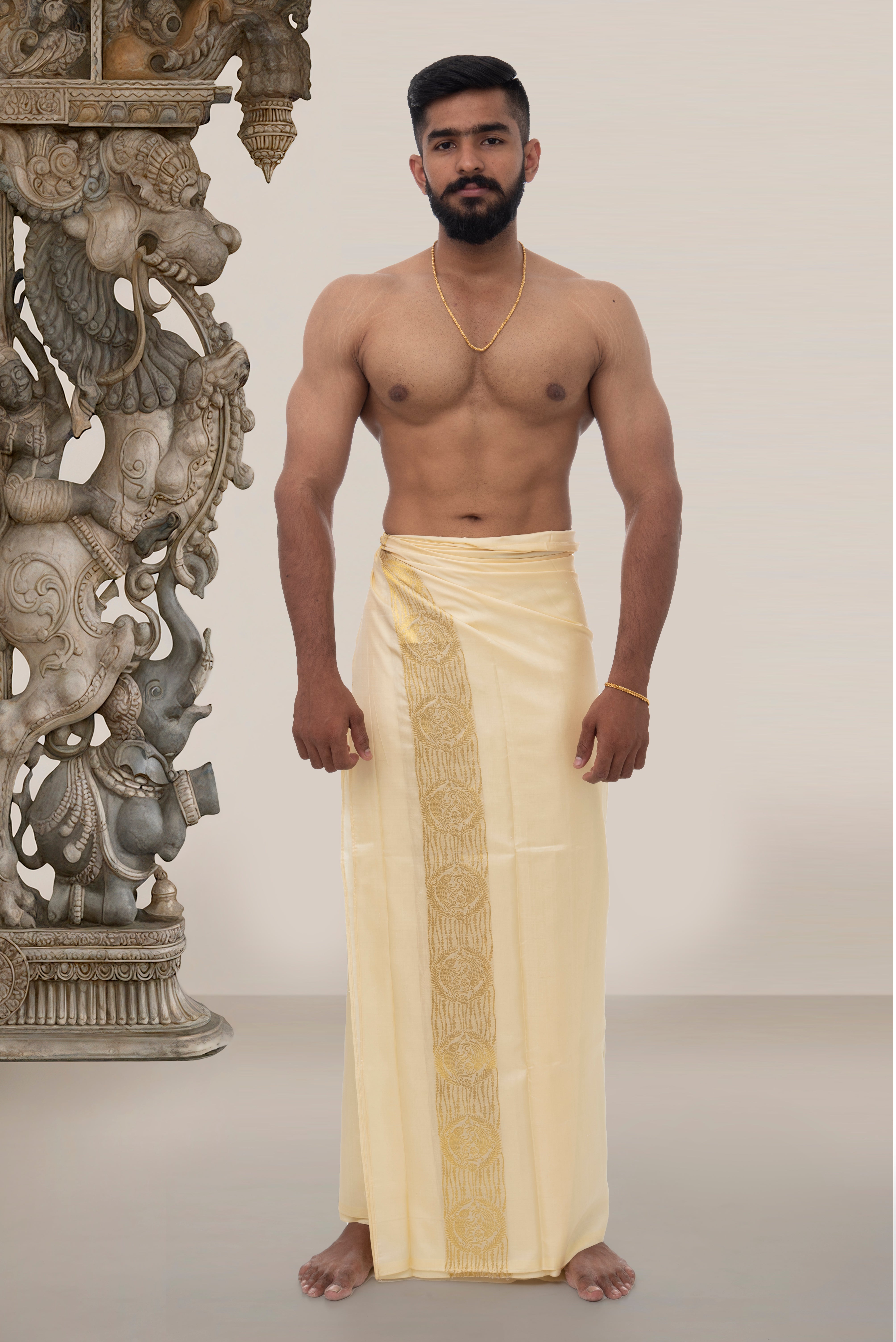 Pisces Zodiac Handloom Silk Dhoti – Dream-Woven Threads for the Gentle Soul