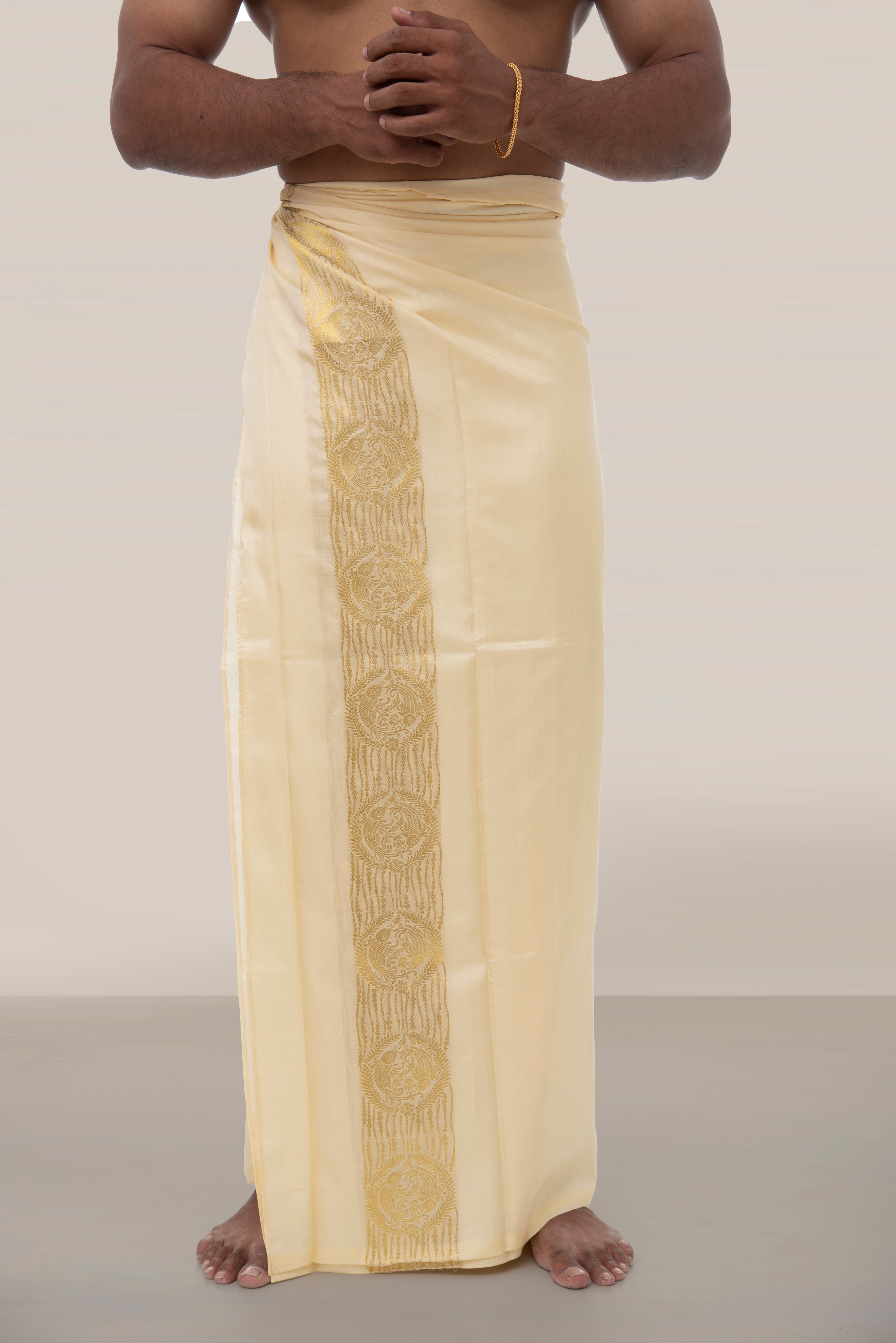 Pisces Zodiac Handloom Pure Mulberry Silk Dhoti white mundu vesti Temple Indian wedding dhoti Designer men's dhoti Wedding silk dhoti Men's ethnic Festival men Handwoven Mughal