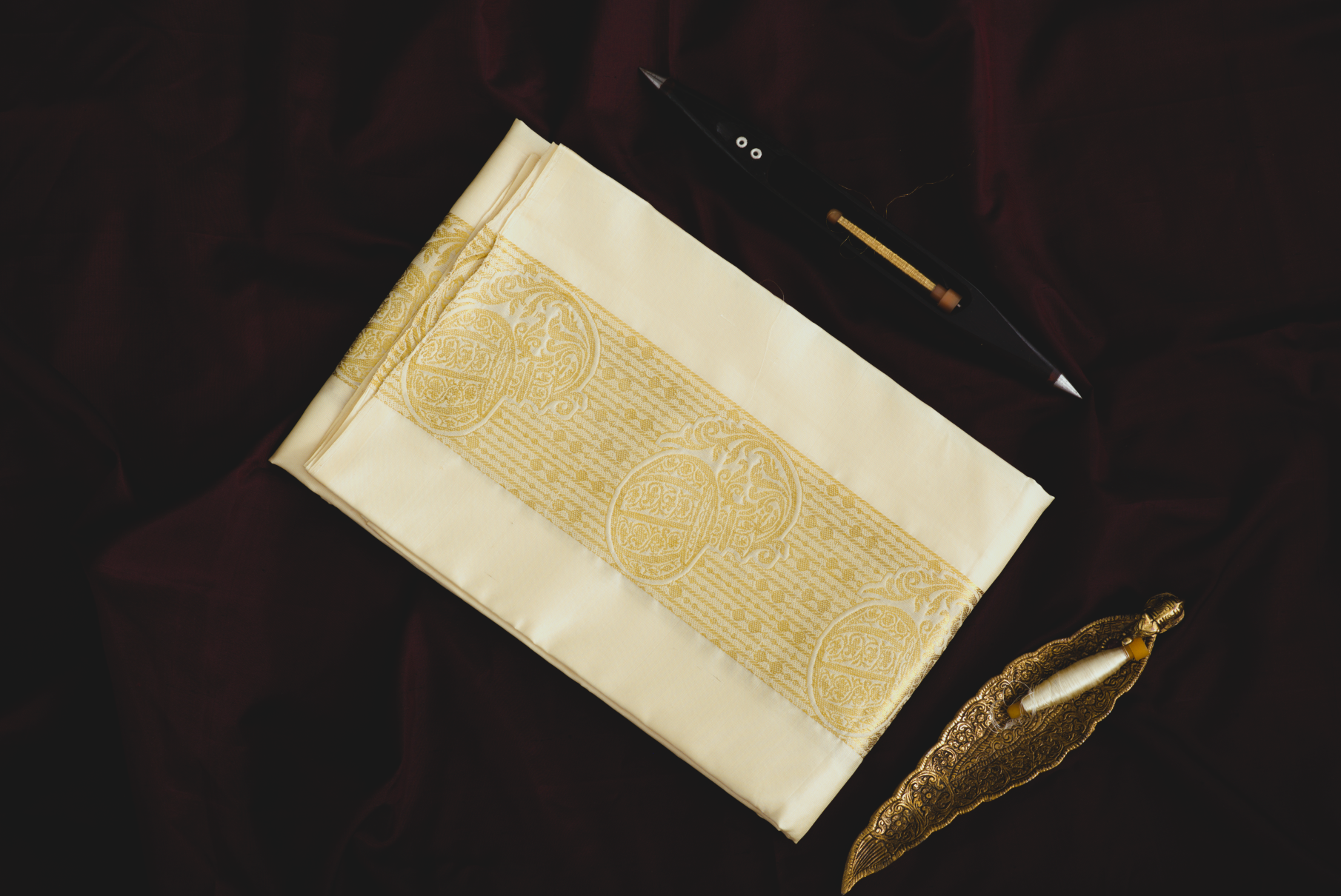 Aquarius Zodiac Handloom Pure Mulberry Silk Dhoti white mundu vesti Temple Indian wedding dhoti Designer men's dhoti Wedding silk dhoti Men's ethnic Festival men Handwoven