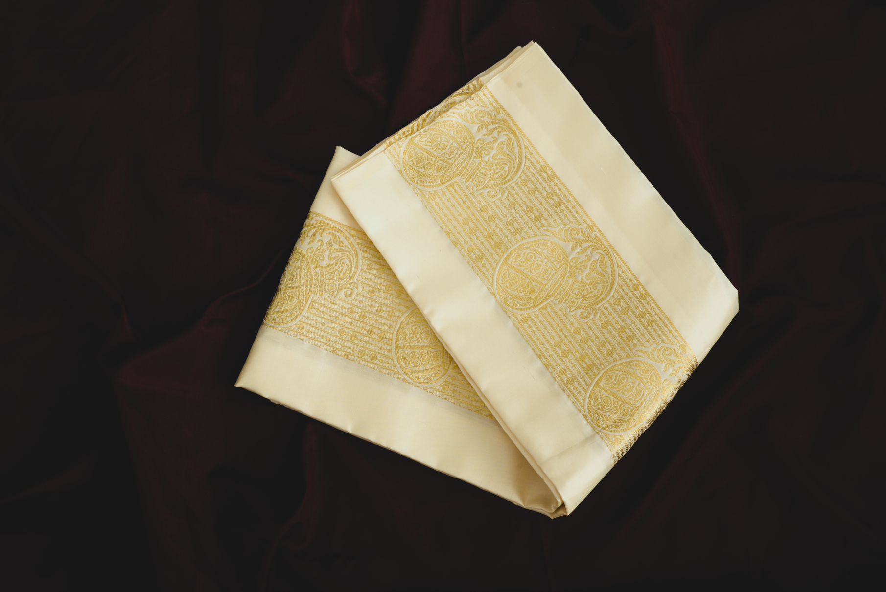 Aquarius Zodiac Handloom Pure Mulberry Silk Dhoti white mundu vesti Temple Indian wedding dhoti Designer men's dhoti Wedding silk dhoti Men's ethnic Festival men Handwoven